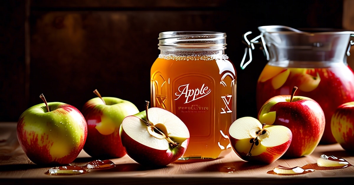 how to make apple pectin - apples, some sliced, and a jar of apple pectin on a wooden table